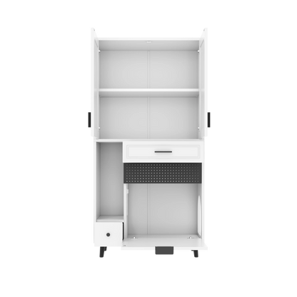 Multifunctional Cat Storage Cabinet with Stable Construction, Adjustable Shelves, Drawers, and Cat Bed Area – Cozy Activity Space for Cats, Pet Furniture with Arch Openings