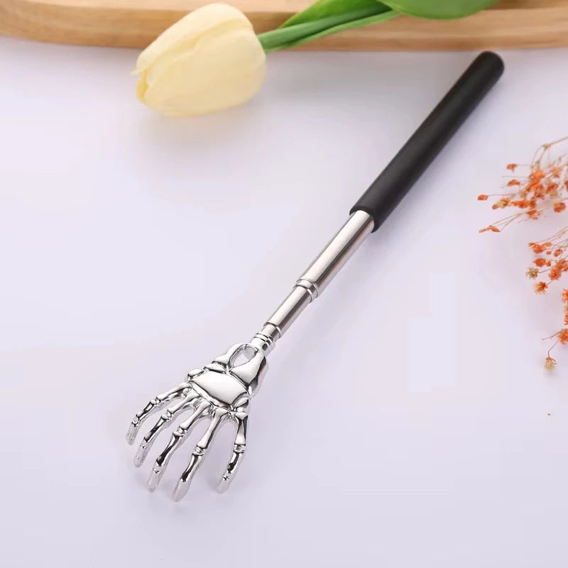 Skull Palm Telescopic Back Scratcher Hand Massager backslap with Rubber Handles Fun And Novel Tool For Decompression Hand Stick