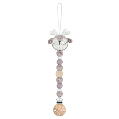 Baby Pacifier Clip Crochet Koalas Handbell Rattle Doll Teether Pacifier Chain Clips Set Dummy Chain Cartoon Teething Toy