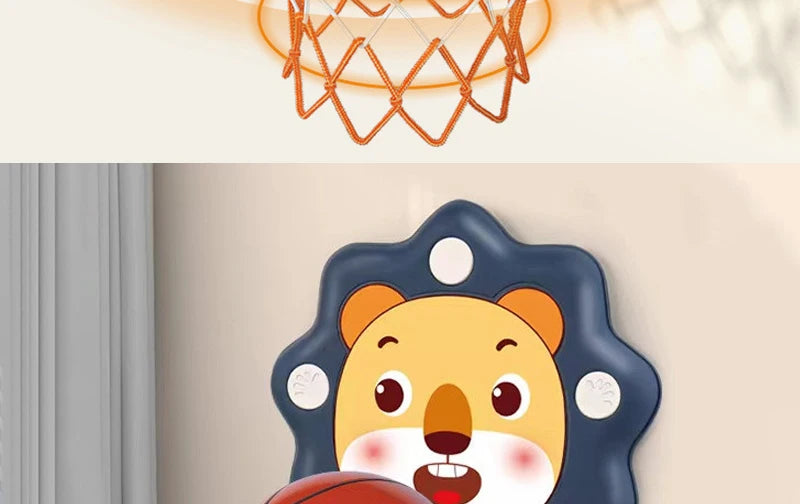 Kids Basketball Hoop with Inflatable Ball Wall Mount Indoor Outdoor Sport Toy Suction Cup Stand Portable Game Fun Play Boys Gift