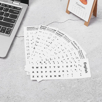 Non-slip Arabic Deutsch Spanish Keyboard Stickers Russian Letter Alphabet Layout English Wear-resistant Keyboard Covers