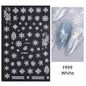 1PCS New Christmas Decorations 2023 New Year Nail Stickers Press on Nails Laser Snowflake Christmas Tree 3D Nail Decal