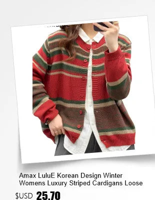 Amax LuluE European Design Womens Leisure Classic Sweaters Autumn Females Vintage Printed Jumpers Luxury Cotton O Neck Pullovers