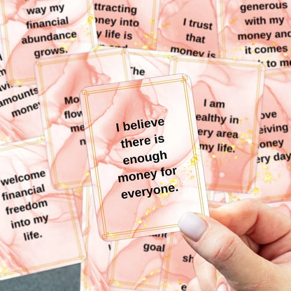 50pcs Financial Abundance Affirmation Cards To Manifest Financial Freedom & Attract Money，interesting Quotes Cards About Money
