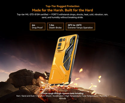 Blackview FORT 5 Android 16 Rugged Smartphone 36GB(12+24)+256GB 6.78" HD+ IPS 5000mAh Mobile Phone Smartphone Mobile Phone NFC