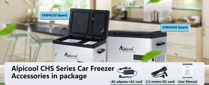 Alpicool CHS45 32L Compressor Cool Box 12 V Portable Fridge Electric Freezer Box Small Freezer for Car Camping, -20°C to 20°C,
