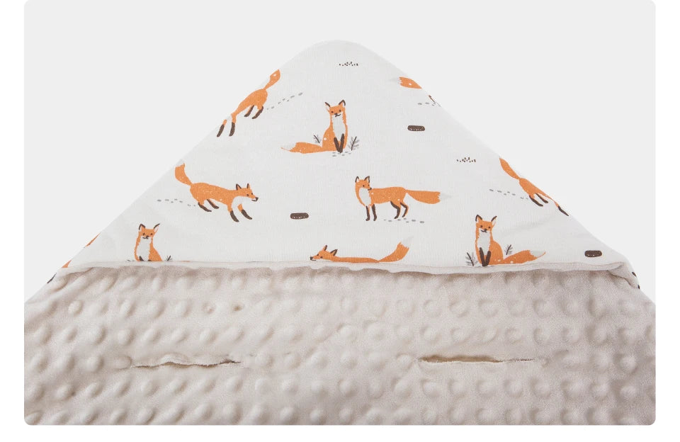 Newborn Baby Blanket In Baby Car Seat Basket 0-3 Months Swaddle Wrap With Windproof Hooded For Outside Travel Boys Girls