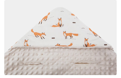 Newborn Baby Blanket In Baby Car Seat Basket 0-3 Months Swaddle Wrap With Windproof Hooded For Outside Travel Boys Girls