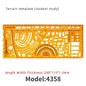Geometric Drawing Template Set With Measuring Ruler - Yellow Transparent Plastic Tools+Bonus PE Zipper Bag - For Architecture