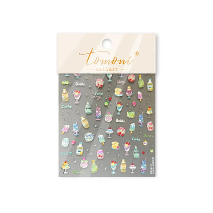 Shiny Blowing Bubble Nail Decorations Stickers 5D Shell Light Love Cat Bubble Transfer Slider Sticker DIY Summer Manicure Decals
