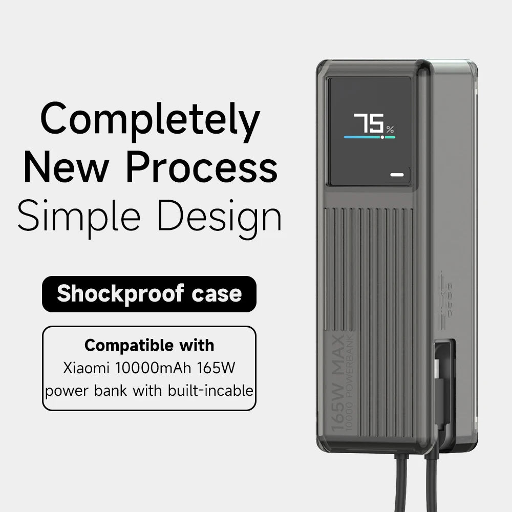 Sikai TPU case for Xiaomi 165W Power Bank 10000mAh PB1165MI with Built in USB C Cable Portable Charger Travel Storage Case