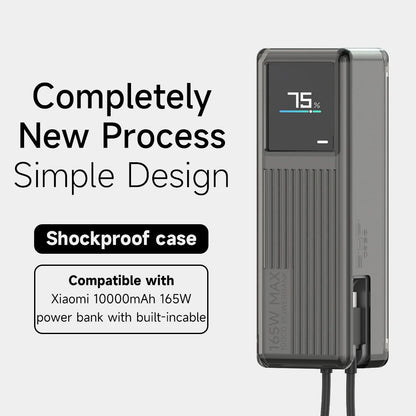 Sikai TPU case for Xiaomi 165W Power Bank 10000mAh PB1165MI with Built in USB C Cable Portable Charger Travel Storage Case