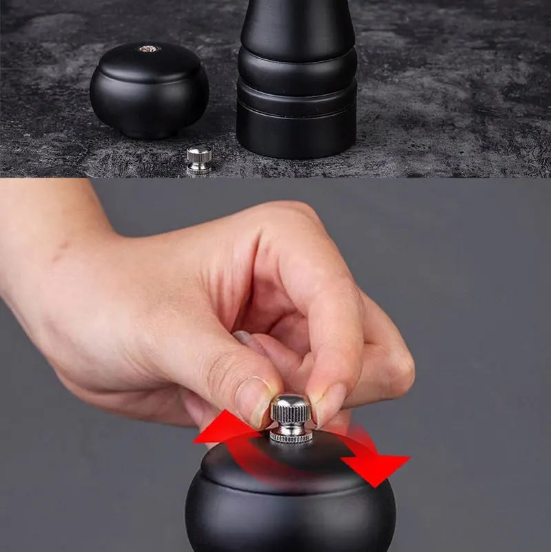 8inch Manual Wood Salt and Pepper Grinder Adjustable Ceramic Rotor Seasoning Spice Grinders Kitchen Cooking Tools