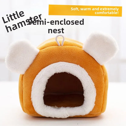 Winter Warm Hamster Nest Thickened Small Pet House Cute Cotton Bedding for Hamsters Birds Rabbits Squirrels Small Supplies