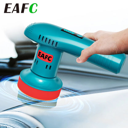 EAFC Car Polisher Handheld Wireless Polisher Car Polishing Waxing Sanding Machine Power Tool for Car Body Cleaning Waxing Repair