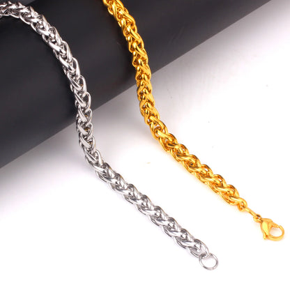 LUXUKISSKIDS Stainless Steel Couple Men/Woman Bracelets Fashion Curb Cuban Link Chains On Hand Rock Bracelet Wrist Jewelry Gifts