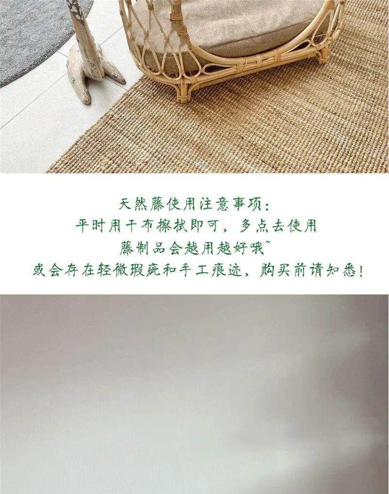 Natural Rattan Artist Pet Bed Weaving Princess Light Luxury Pet Bed Japanese Vintage Pet Products Haustierbett XY40CWC