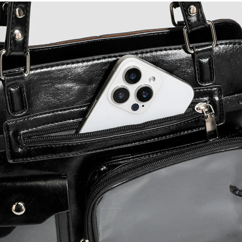 Japanese Itabag With Transparent Display Multi-pocket Shoulder Bag Fashion Tote Bag Jk Uniform Handbag Y2k Style Crossbody Bag