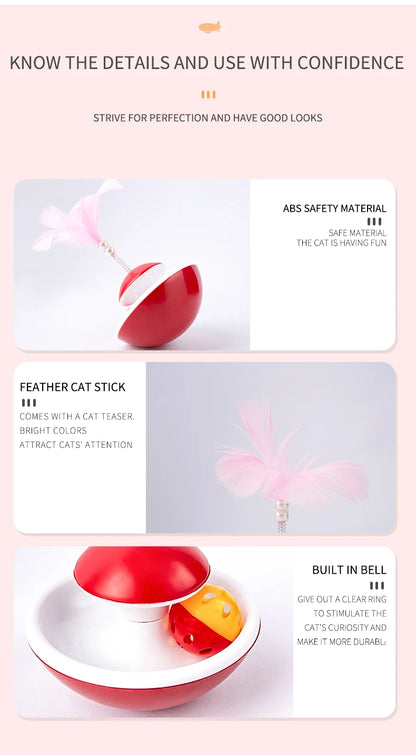 New Durable Funny Pet Cat Toys For Entertain Itself Mimi Favorite Feather Tumbler With Small Bell Kitten For Catch