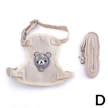 Newest Cute Cat Harness and Leash Set Bunny Pet Accessories Vest Harnesses Small Dog Leashes for Outdoor Walking Pets Supplies