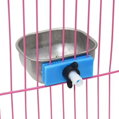 1 Pcs Rabbit Water Bowl Farm Rabbit Automatic Drinker Rabbit Cage Fix Cup Raising Fox Mink Stainless Steel Drinking Bowl