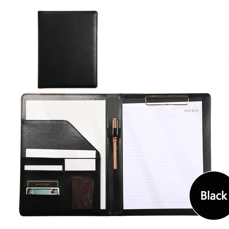 Multifunctional A4 Folder With Pen Holder Card Slot Leather Document Holder Stationery Business Contract File Folder Organizer