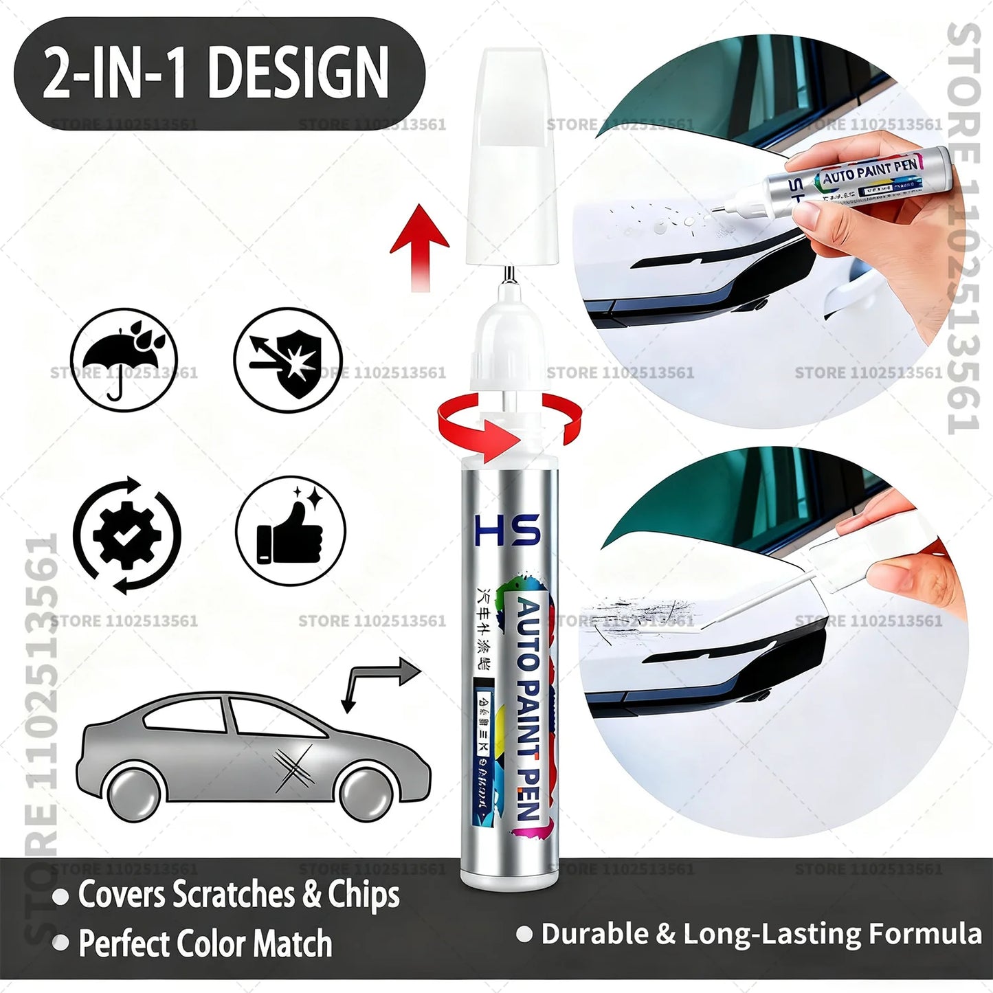 For Mercedes-Benz GLC Car Paint Repair Pen Touch Up Scratch Remover DIY Auto Accessories Gray 7992 White 149 Blue 896 Red 3996