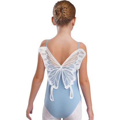 New Girls Ballet Leotards Kids Child Sleeveless Fairy Butterfly Wing Hollow Stitching Gymnastics Leotard Professional Stage Wear
