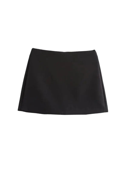 High Waist Solid Skort for Women Fashion Side Zipper Female Shorts Skirts Mujer