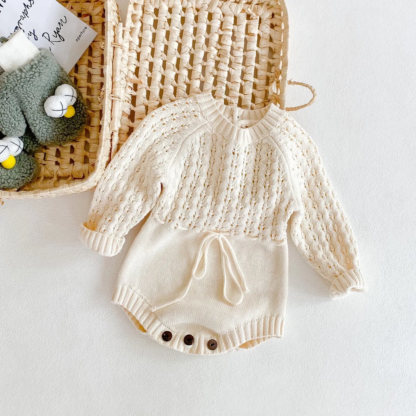 2025 Spring Baby Clothes Girls Romper Autumn Long Sleeve Baby Girl Knit Hollow Out Rompers Baby Jumpsuit Baby Clothes