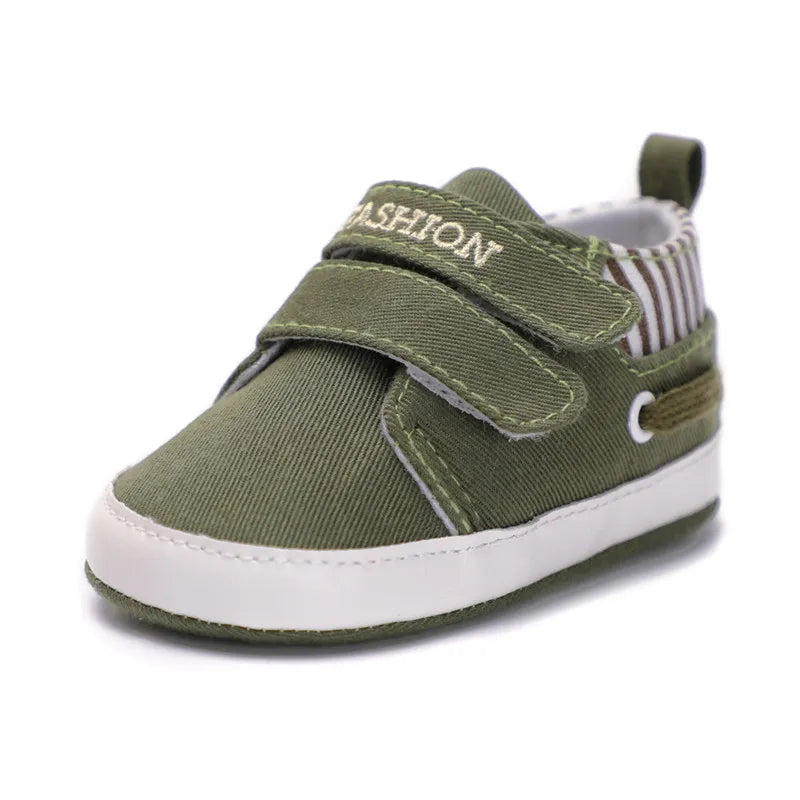 Infant Babies Boys Girls Shoes Soft Sole Canvas Solid Footwear For Newborns Toddler Crib Moccasins Letter Print Anti-Slip Shoes