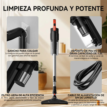 Enchen V3 Corded Handheld Vacuum Cleaner 650W Suction 18Kpa Capacity 1.2L Cable Length 5m Overheating Protection Portable Upright Vacuum Cleaner for Home Floor Carpet