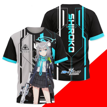 Takanashi Hoshino Game Blue Archive Cosplay T-shirts 3D Print Anime Cartoon Tees Summer Men Women Harajuku Y2k Short Sleeve Tops