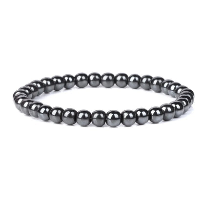 Men Hematite Bracelet Loss Weight No-magnetic Black Hematite Bead Bracelet Healing Health Therapy Balance Pulsera Jewelry Gift