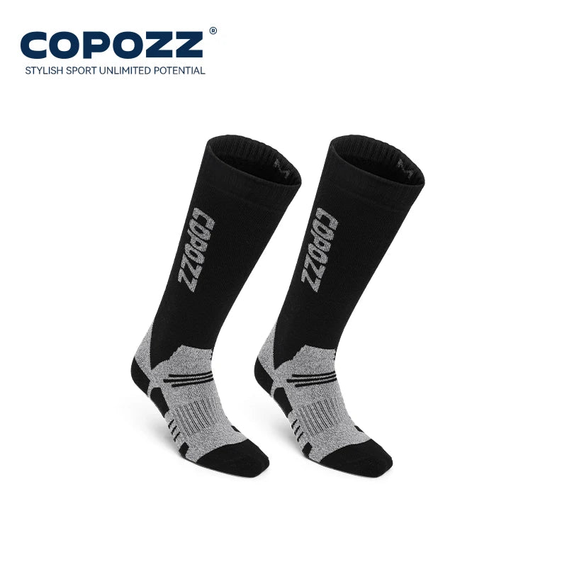 COPOZZ Winter Men Women Thermal Ski Socks Warm Wool Cycling Soccer Snowboard Socks Thickened High Tube Moisture Absorption Socks