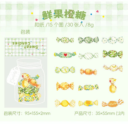 Candy Shaped Sticker Pack, Sweet Style Stickers for Junk Journal Decoration, Decorative Stickers for Water Cups, Photo Frames
