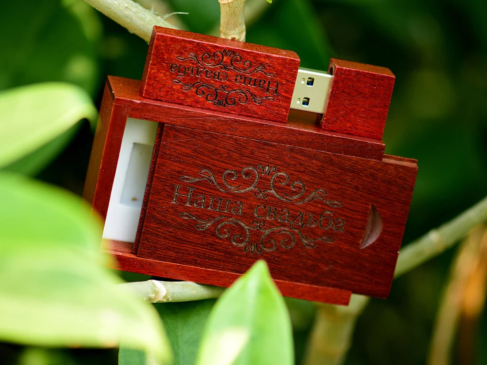 JASTER Free Custom Logo Photography Wedding Gift USB Flash Drive 128GB Wooden 64GB Box Pen Drive Maple Memory Stick 32GB 4G 16GB