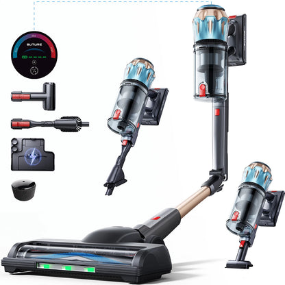 BUTURE S20 Cordless Vacuum Cleaner, 75KPa 650W Powerful Suction, 90 Min Runtime, Freestanding Charging Dock, Removable Battery, Smart Display Stick Vacuum for Pet Hair, Carpets and Hard Floors