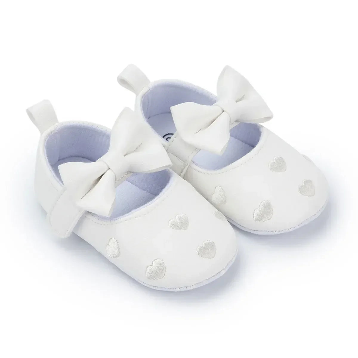 Baby Girls 0-18 Months Indoor First Walker Shoes Soft Cotton Sole Non-Slip Classic Embroidery Bowknot Hook & Loop Infant Booties