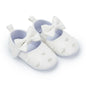 Baby Girls 0-18 Months Indoor First Walker Shoes Soft Cotton Sole Non-Slip Classic Embroidery Bowknot Hook & Loop Infant Booties