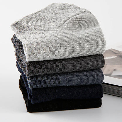 5Pairs/Lot Men's Bamboo Fiber Socks Business Short Breathable Ankle Socks Male Sock High Quality Large Size EU38-44