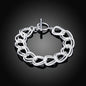 Hot 925 Sterling Silver Cute Buckle Side Chain Solid Bracelet for Women Men Charm Party Gift Wedding Fashion Jewelry