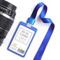 Office Supplies Luxury Metal Material Business Card Holder Credit Id Card Badge Holder With Exquisite Lanyard Custom