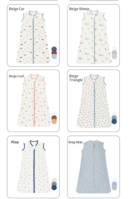 Baby Sleeping Bag Newborn Baby Anti-shock Sleeping Bag Pajamas Baby Pajamas Light Zipper Crawling Suit Anti-kick Cartoon Animal