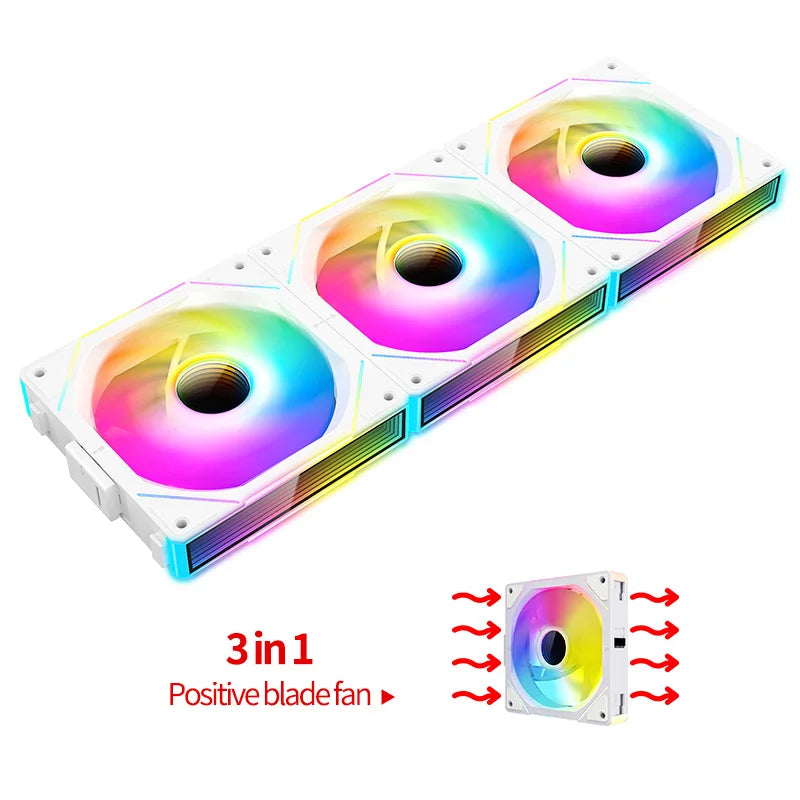 Teucer JM-1 PC Case Fan Mirror Cycle ARGB Light 120mm 3in1 800-2000rpm 12v/4Pin PWM Low noise Chassis Water Cooling Ventilador