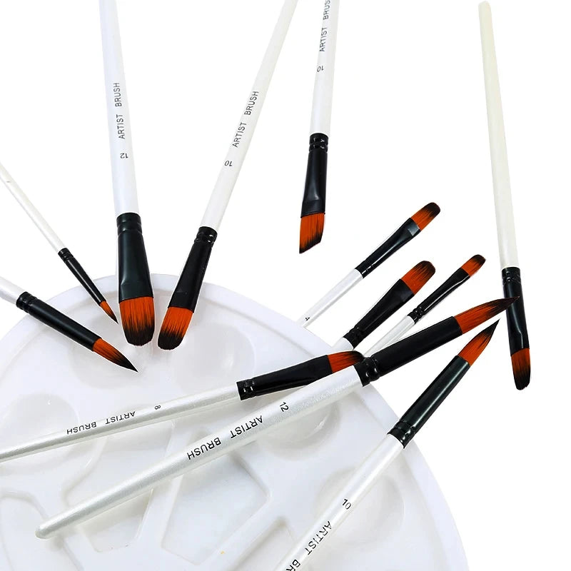 BOMEIJIA Paint Brushes Set Round Flat Angle Filbert Arylic Watercolor Oil Gouache Brush