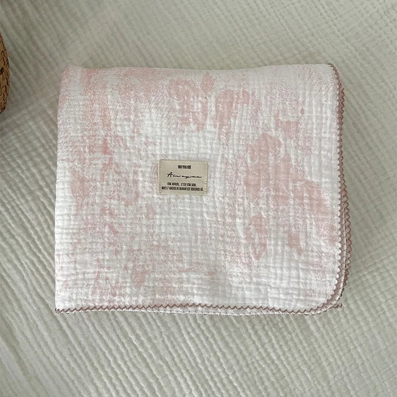 Baby Blanket Floral Soft Cotton Muslin Newborn Swaddle Wrap Receiving Blanket Quick Dry Bath Towel Baby Stroller Cover