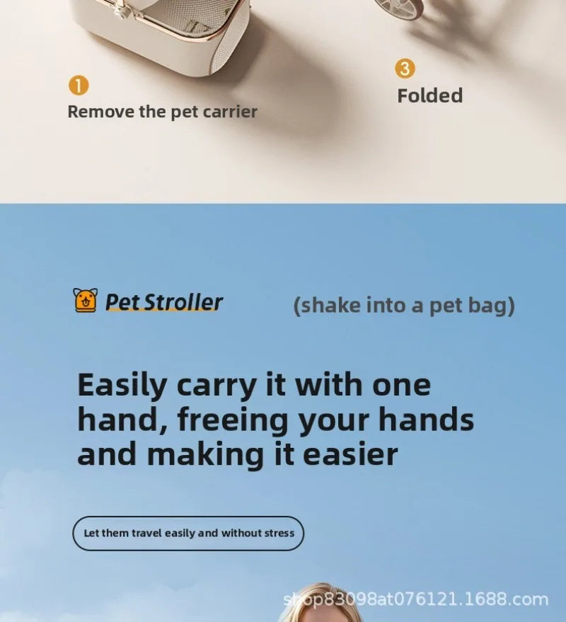 Pet Stroller Lightweight Foldable Portable Detachable Carrier Small Dogs Cats Walking Cart Dog Stroller Pettroller Dog Trolley