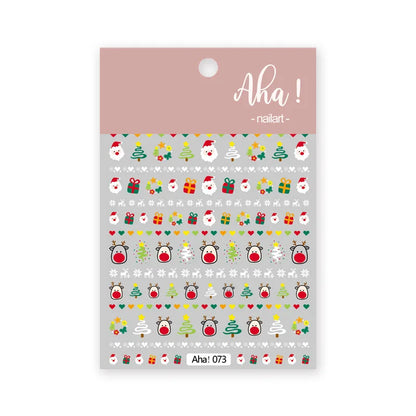 Winter Christmas Atmosphere Nail Stickers Snowman Snowflake Wapiti Self-adhesive High Quality Cute Nail Stickers Nail Art Deco