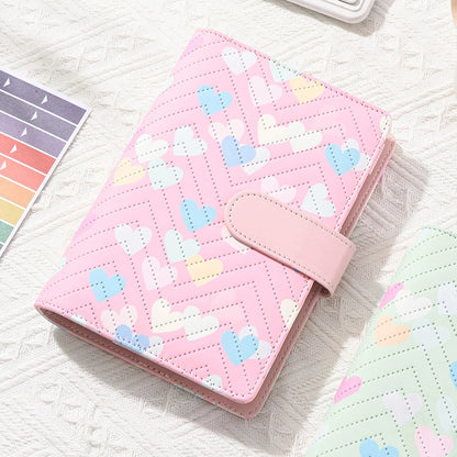 A6 PU leather binder economy 6-ring notebook, stylish design, personal notebook binder cover, can be used for cash budget storag